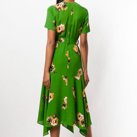 A.L.C. Cora Silk Wrap Dress – Kelly Green Floral (Size 2) - Picture 5 of 9